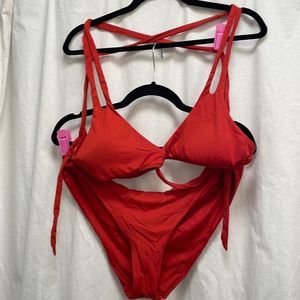 Strappy bikini size M top and Xl Ruched bottom pear shaped Bundle any 3 for 20